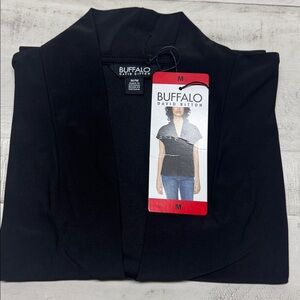 Buffalo david bitton Elevated Knit V Neck Blouse with Cap Sleeve NWT